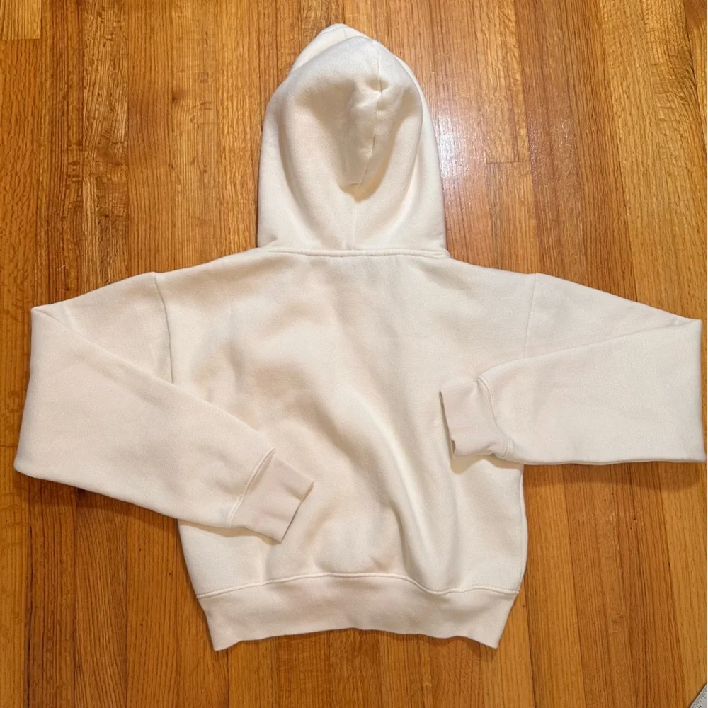 J.Crew women's cropped cream hoodie.Size Small